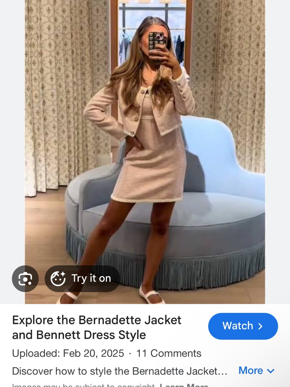 The Bennett Dress - Rose Tweed XS , looks NEW.